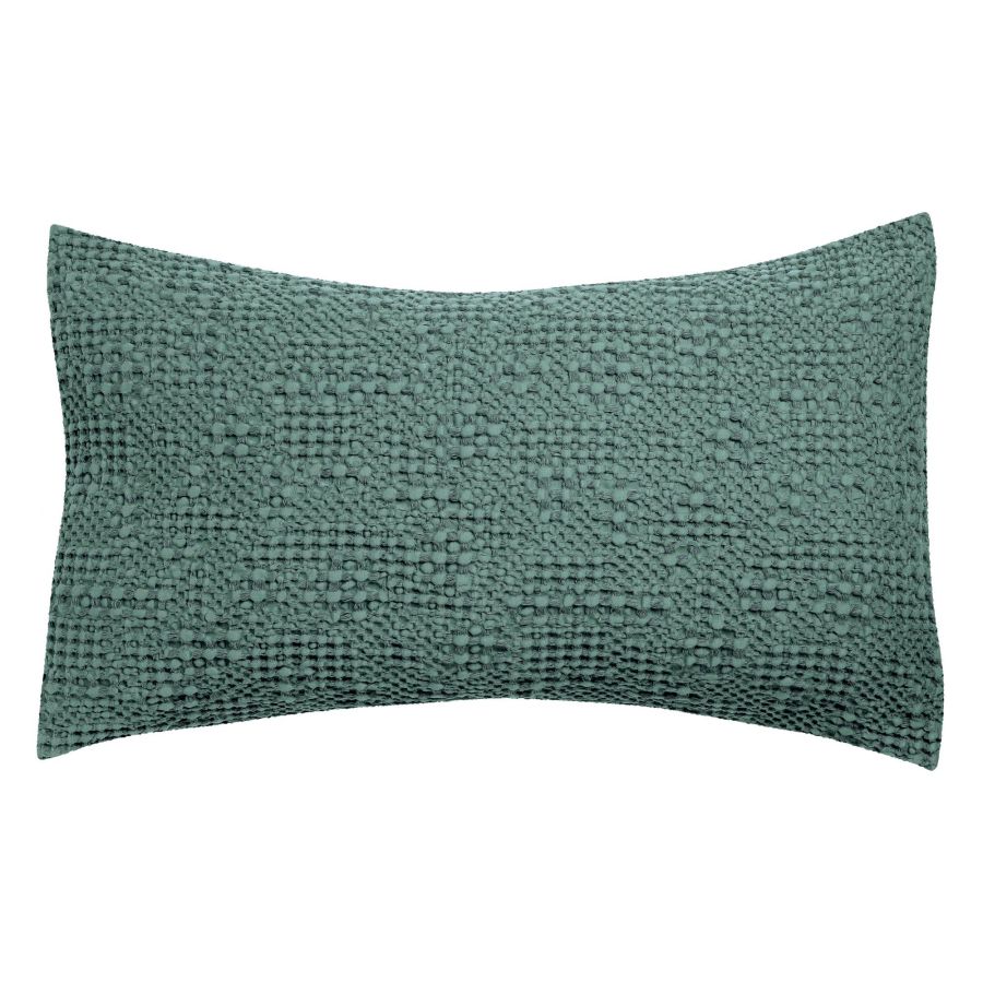 Coussin Tana vert de gris 40 x 65 cm en coton nid d'abeille