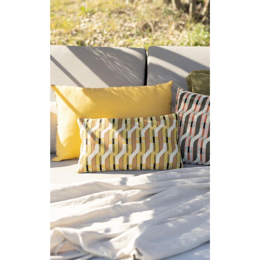 Coussin Zeff Céleste mangue 40 x 65 cm en lin lavé – vue 3