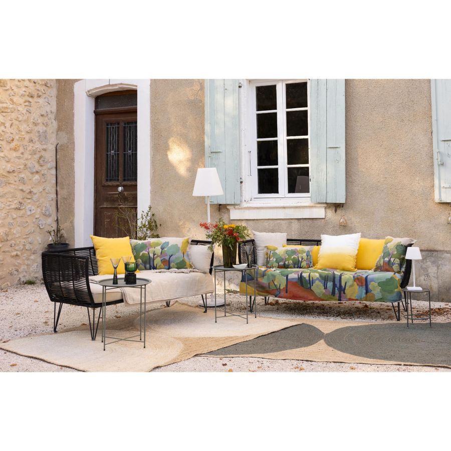 Coussin Zeff Céleste mangue 45 x 45 cm en lin lavé – vue 3