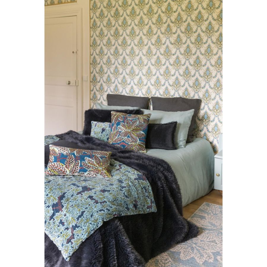 Housse de couette Zeff vert de gris 240 x 260 cm en lin lavé – vue 3