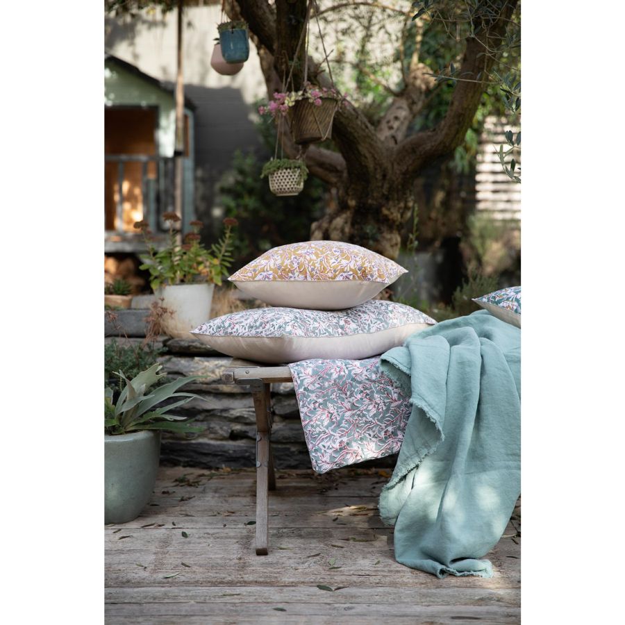 Plaid Zeff Nomade prusse 130 x 180 cm en lin et coton – vue 2