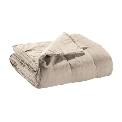 Chemin de lit Zeff naturel 90 x 240 cm en lin et coton