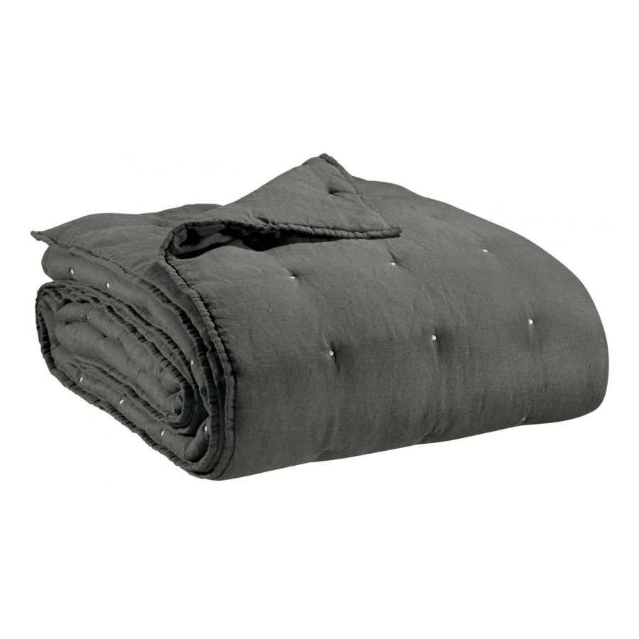 Chemin de lit Zeff tonnerre 90 x 240 cm en lin et coton