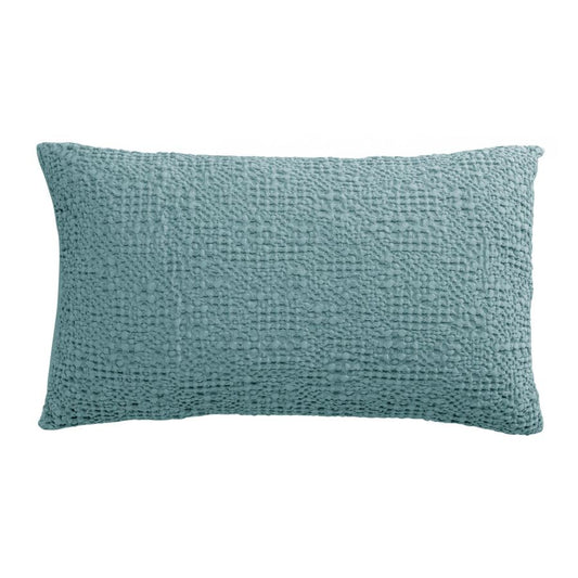 Coussin Tana alizée 40 x 65 cm en coton nid d'abeille