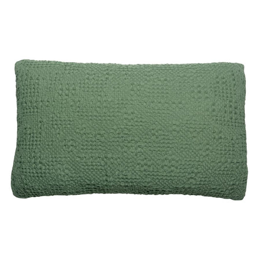 Coussin Tana amande 40 x 65 cm en coton nid d'abeille