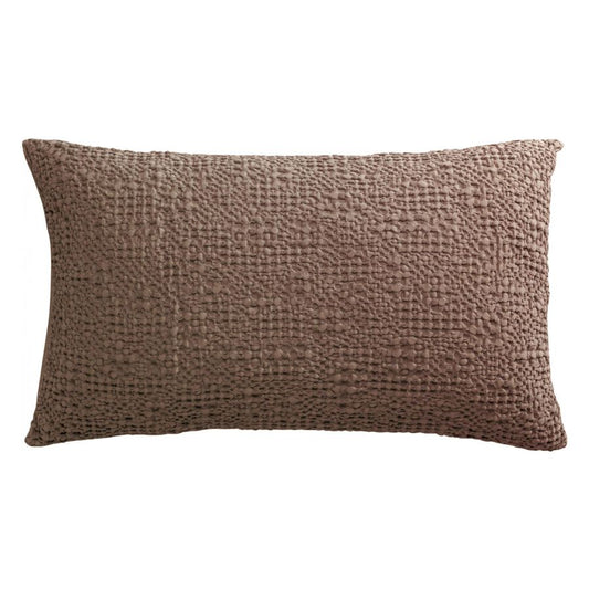 Coussin Tana café 40 x 65 cm en coton nid d'abeille
