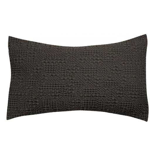 Coussin Tana carbone 40 x 65 cm en coton nid d'abeille