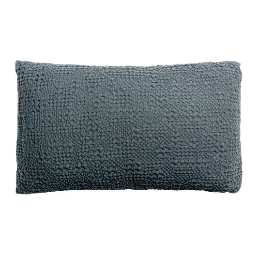 Coussin Tana cendre 40 x 65 cm en coton nid d'abeille
