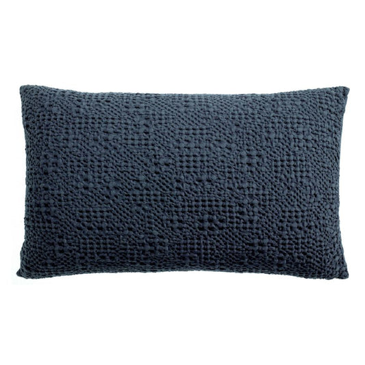 Coussin Tana cobalt 40 x 65 cm en coton nid d'abeille