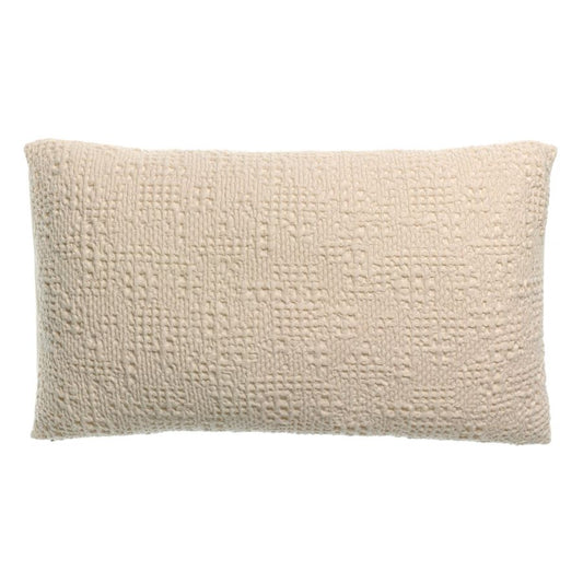 Coussin Tana crème 40 x 65 cm en coton nid d'abeille