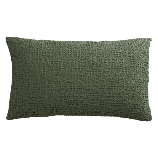 Coussin Tana olive 40 x 65 cm en coton nid d'abeille