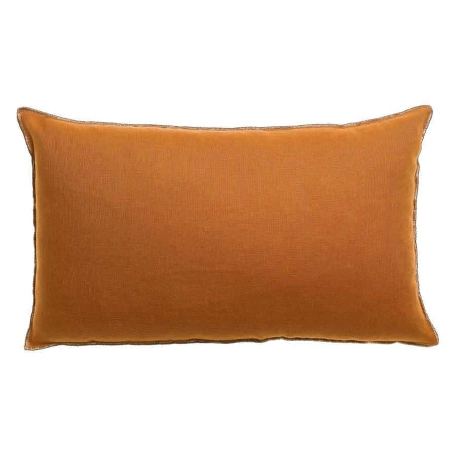 Coussin Zeff Céleste cuivre 30 x 50 cm en lin lavé