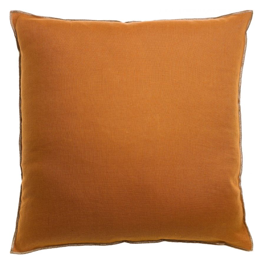 Coussin Zeff Céleste cuivre 45 x 45 cm en lin lavé