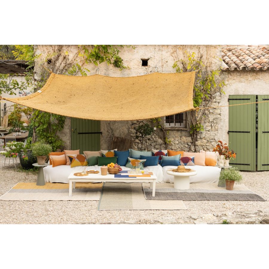 Coussin Zeff Céleste épicéa 40 x 65 cm en lin lavé – vue 2