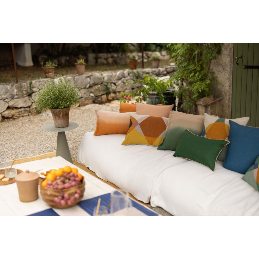 Coussin Zeff Céleste épicéa 40 x 65 cm en lin lavé – vue 3
