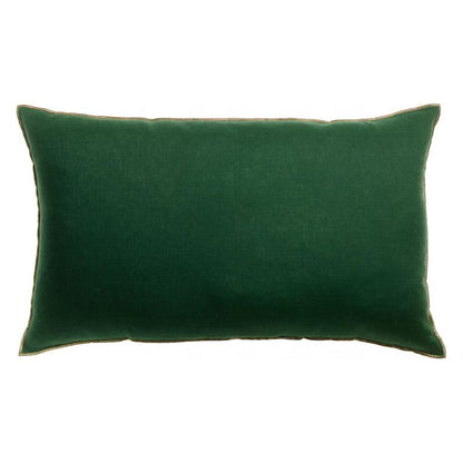 Coussin Zeff Céleste épicéa 40 x 65 cm en lin lavé