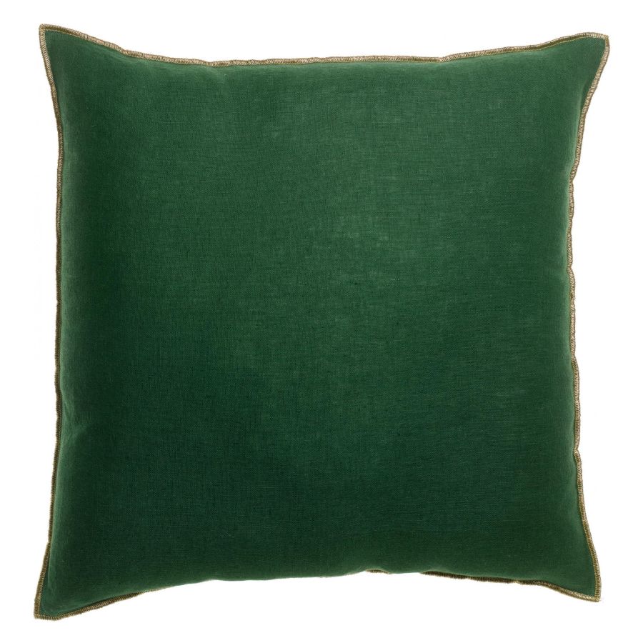 Coussin Zeff Céleste épicéa 45 x 45 cm en lin lavé