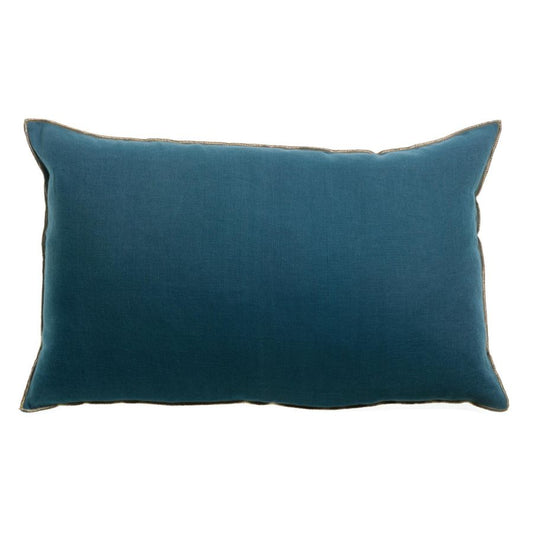 Coussin Zeff Céleste indigo 40 x 65 cm en lin lavé