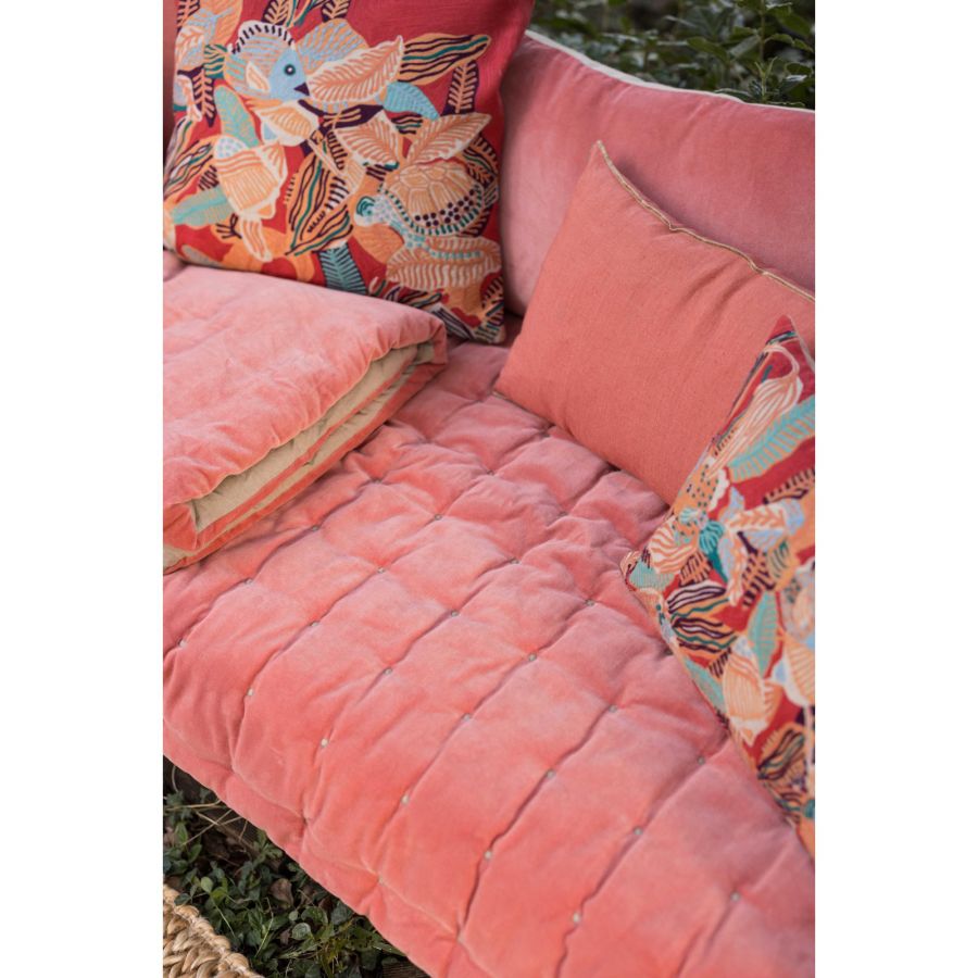 Coussin Zeff Céleste pêche 30 x 50 cm en lin lavé – vue 3