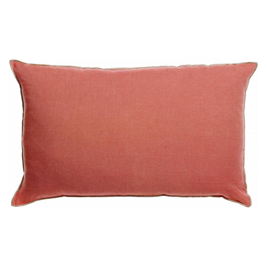 Coussin Zeff Céleste pêche 40 x 65 cm en lin lavé