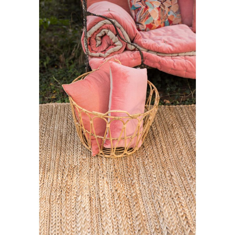 Coussin Zeff Céleste pêche 45 x 45 cm en lin lavé – vue 3