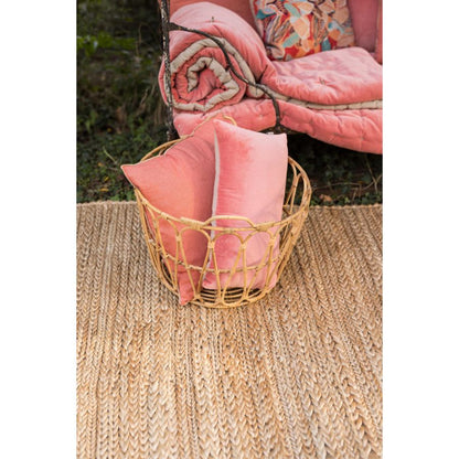 Coussin Zeff Céleste pêche 45 x 45 cm en lin lavé – vue 3