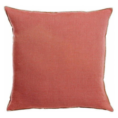 Coussin Zeff Céleste pêche 45 x 45 cm en lin lavé