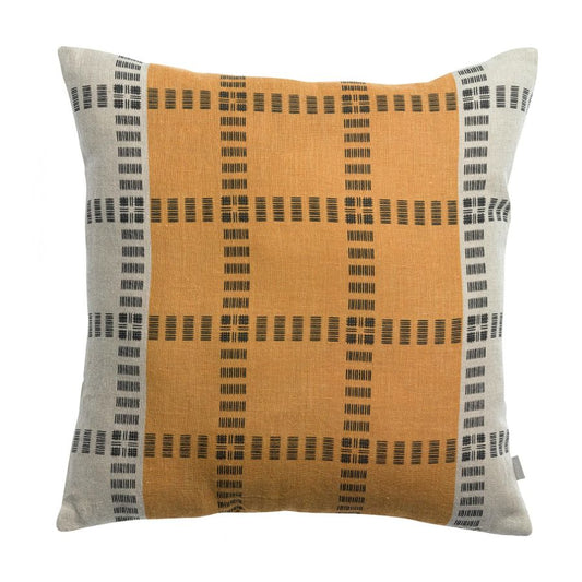 Coussin Zeff Eden ocre 45 x 45 cm en lin lavé
