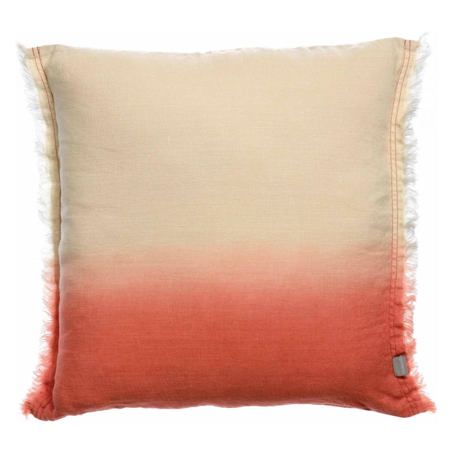 Coussin Zeff Shade pêche 45 x 45 cm en lin lavé