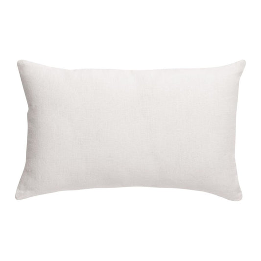 Coussin uni Zeff blanc 30 x 50 cm en lin et coton