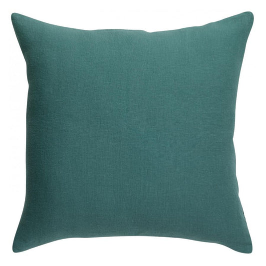 Coussin uni Zeff prusse 45 x 45 cm en lin et coton