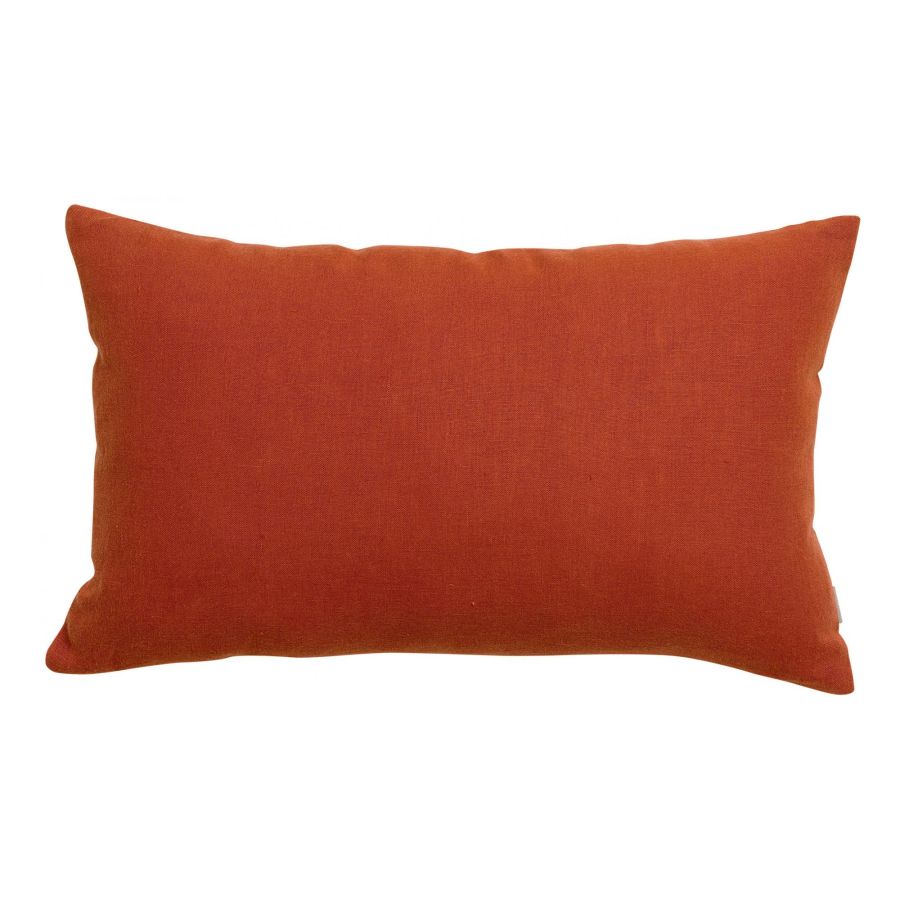 Coussin uni Zeff rooibos 30 x 50 cm en lin et coton