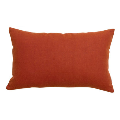 Coussin uni Zeff rooibos 30 x 50 cm en lin et coton