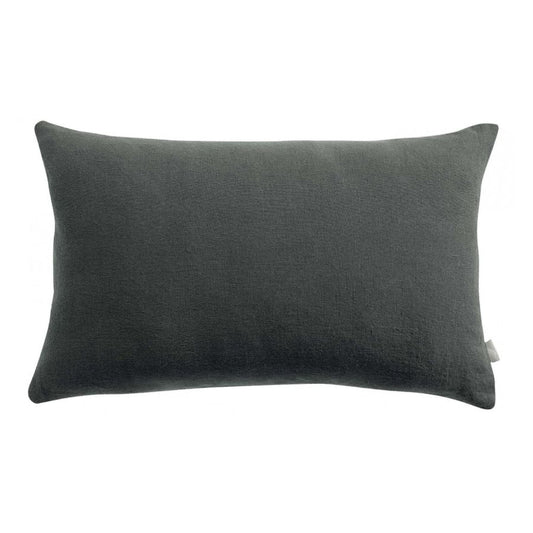Coussin uni Zeff tonnerre 40 x 65 cm en lin et coton