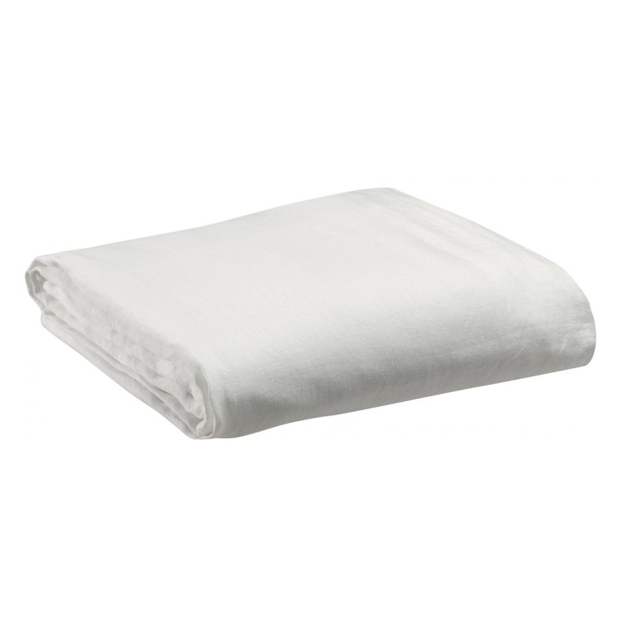 Drap housse Zeff blanc 140 x 190 x 30 cm en lin lavé