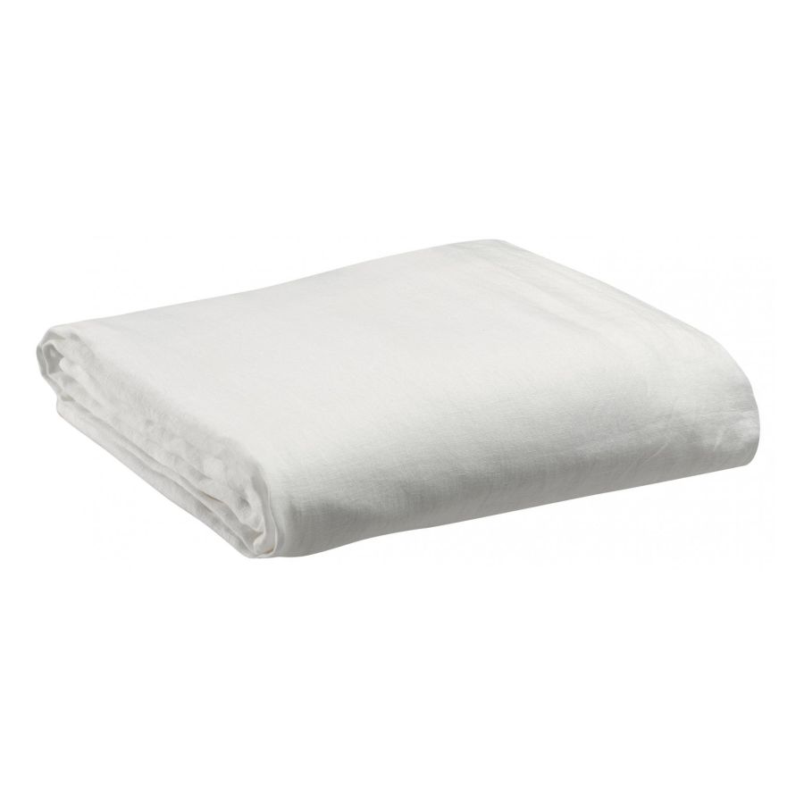Drap housse Zeff blanc 180 x 200 x 30 cm en lin lavé