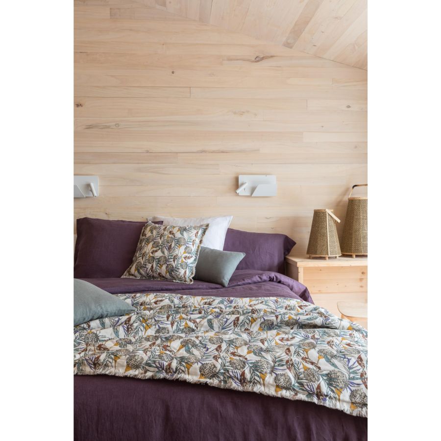 Drap plat Zeff raisin 240 x 300 cm en lin lavé – vue 3