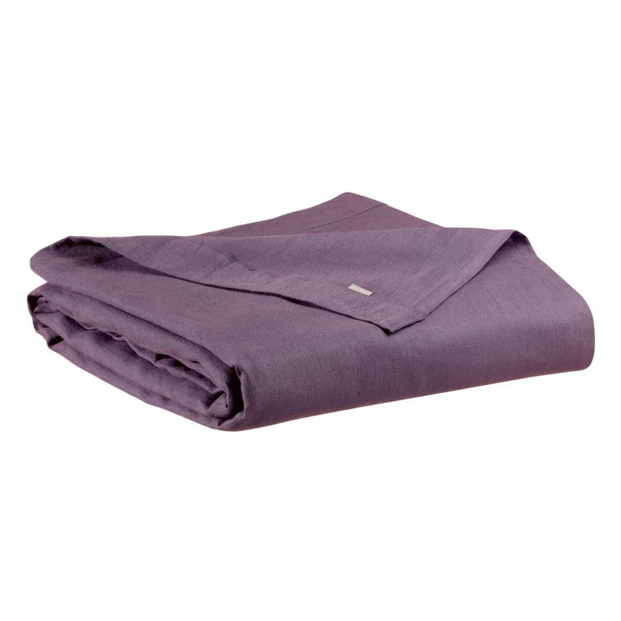 Drap plat Zeff raisin 240 x 300 cm en lin lavé