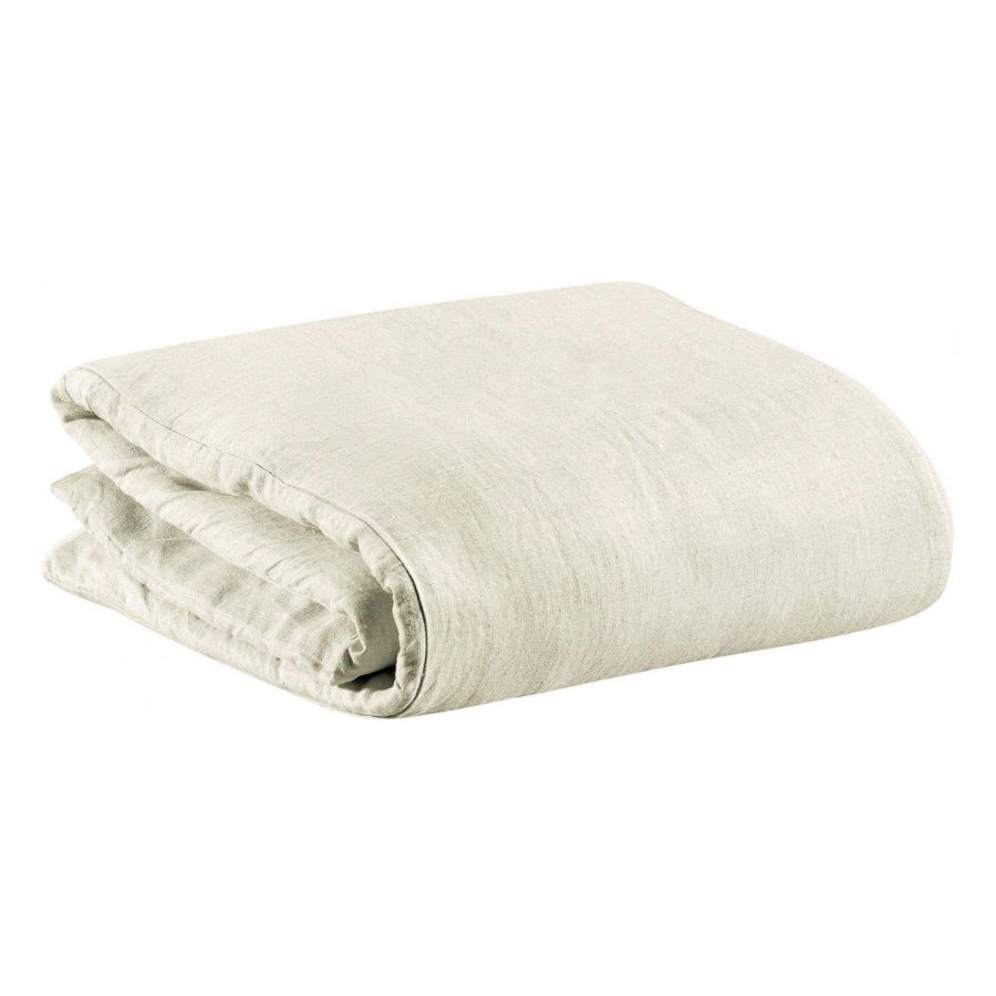 Housse de couette Zeff craie 240 x 260 cm en lin lavé