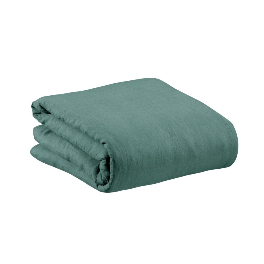 Housse de couette Zeff prusse 240 x 260 cm en lin lavé