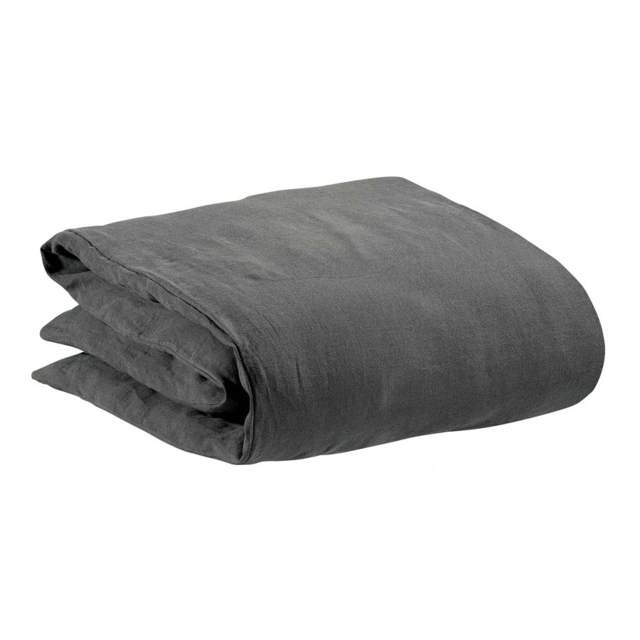 Housse de couette Zeff tonnerre 240 x 260 cm en lin lavé