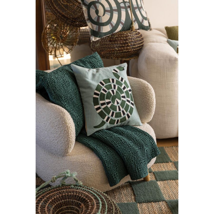 Jeté de lit Tana abysse 240 x 260 cm en coton nid d'abeille – vue 4