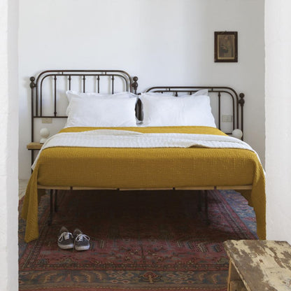 Jeté de lit Tana maïs 180 x 260 cm en coton nid d'abeille – vue 2