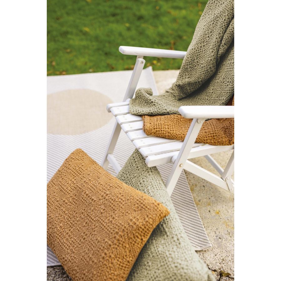 Jeté de lit Tana pinède 180 x 260 cm en coton nid d'abeille – vue 3