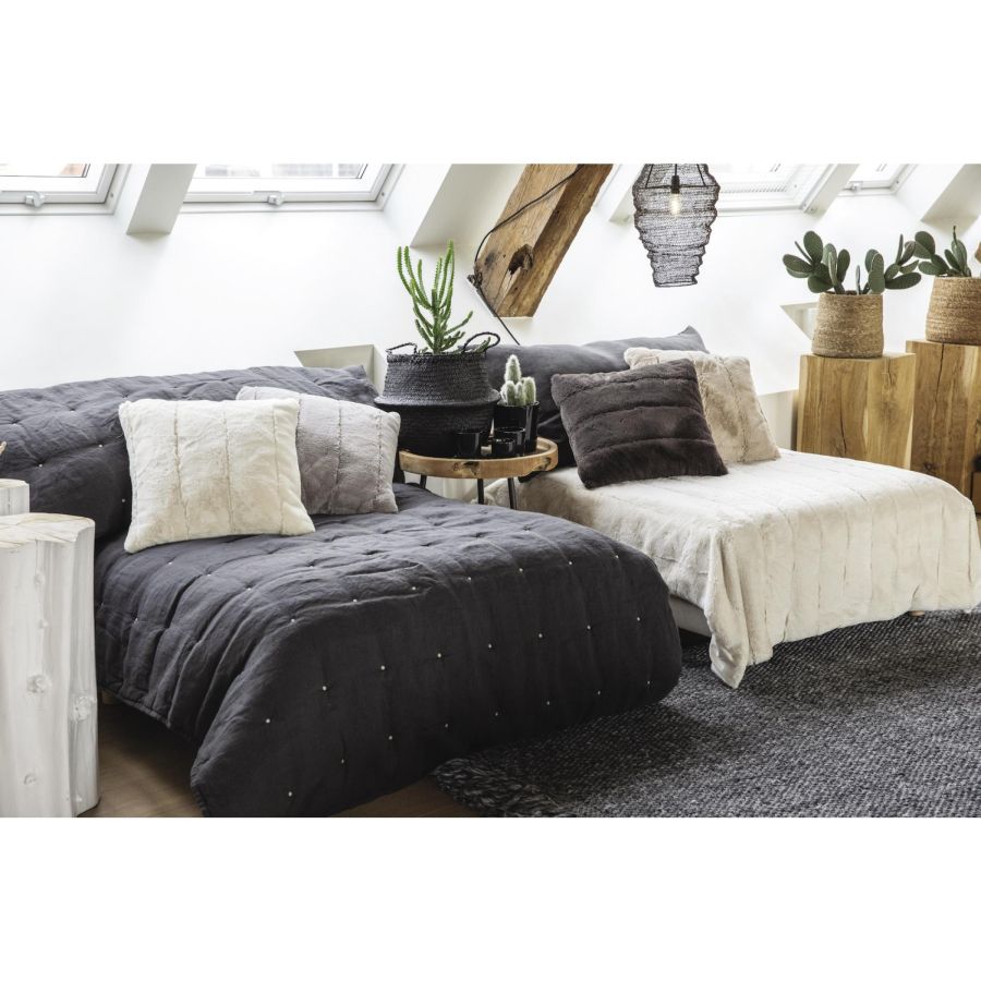 Jeté de lit Zeff tonnerre 180 x 260 cm en lin et coton – vue 3