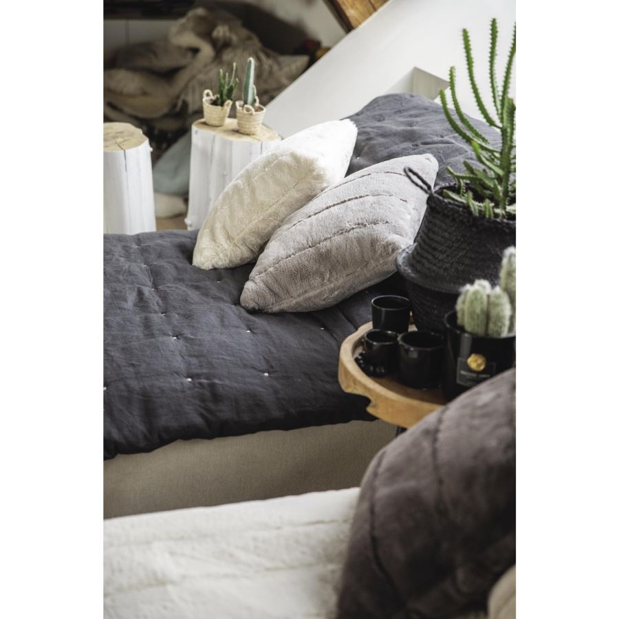 Jeté de lit Zeff tonnerre 180 x 260 cm en lin et coton – vue 4