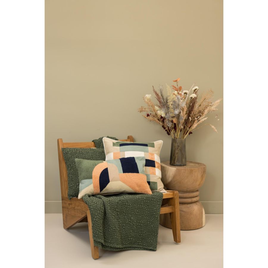 Plaid Tana olive 140 x 200 cm en coton nid d'abeille – vue 2