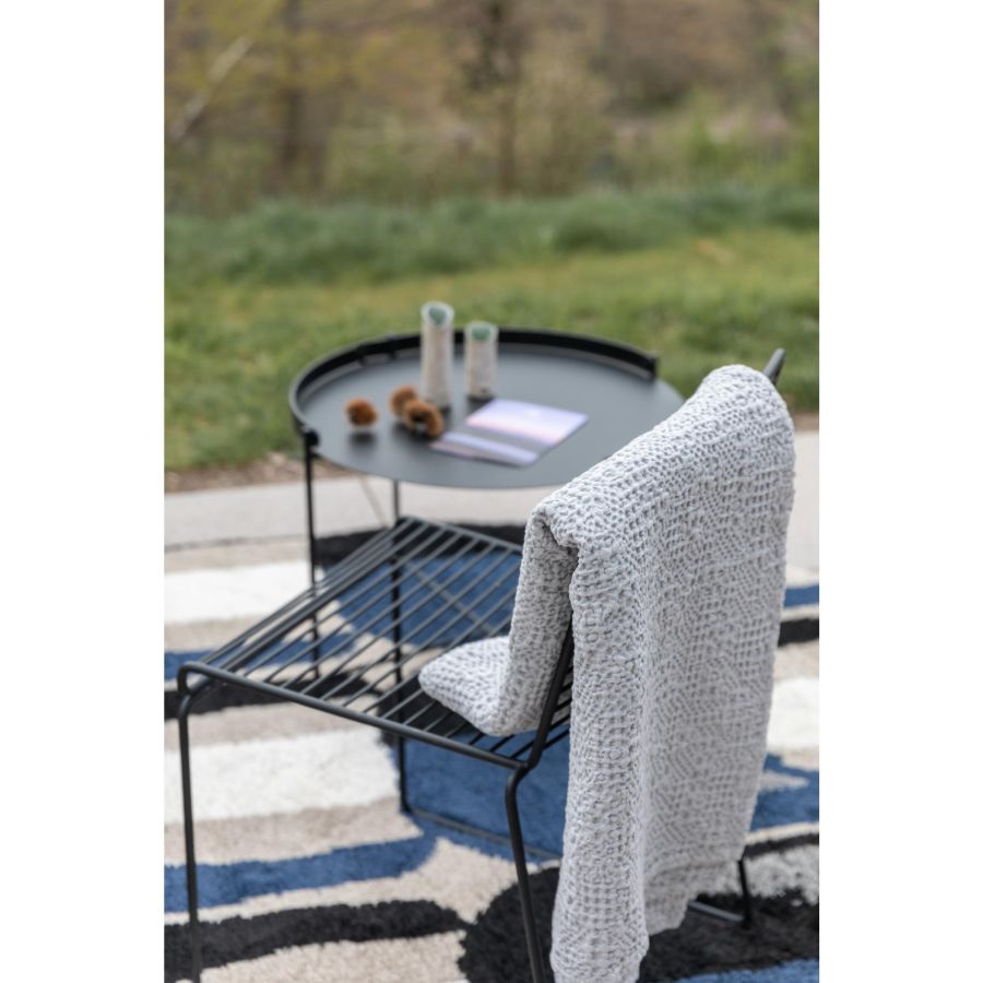 Plaid Tana perle 140 x 200 cm en coton nid d'abeille – vue 2