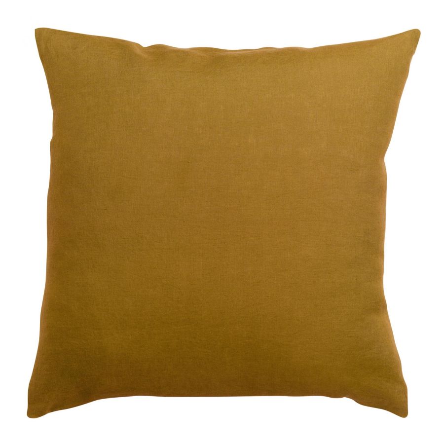 Taie d'oreiller Zeff bronze 65 x 65 cm en lin lavé
