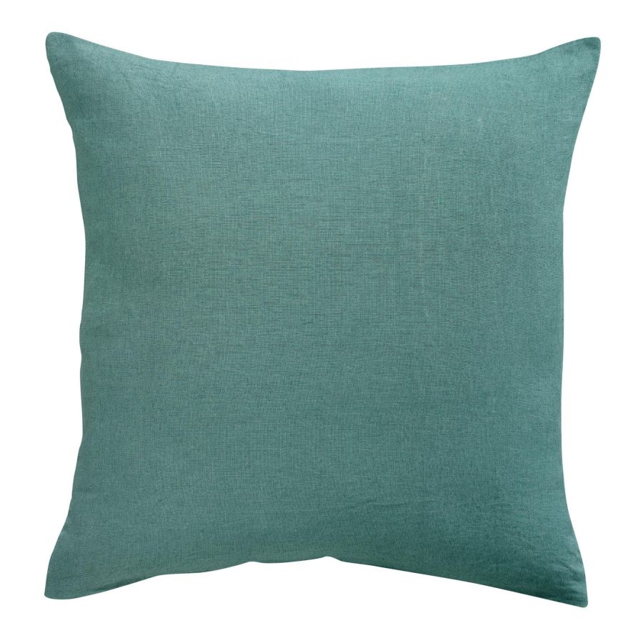 Taie d'oreiller Zeff prusse 65 x 65 cm en lin lavé